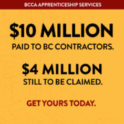 $10M paid to BC contractors through BCCA's Apprenticeship Services program