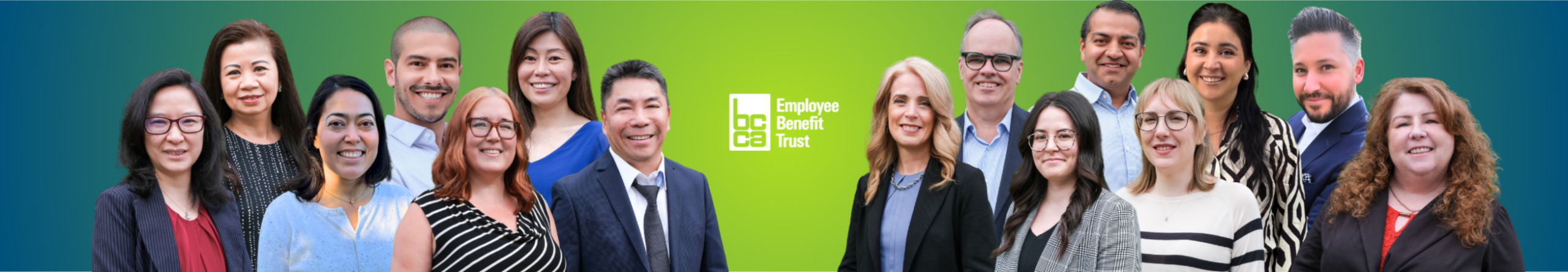 A composed photograph of the team at the BCCA Employee Benefit Trust